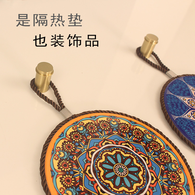 Ceramic lawsuits slide coasters hang decorations coffee cup pad insulation hot eat mat pot pad to restore ancient ways in India