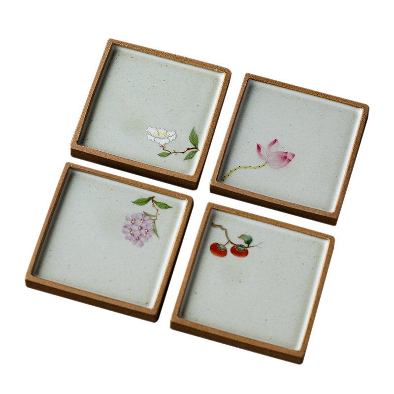 Silk hand - made bergamot ShanGuo cup mat cup small melon dish checking ceramic kung fu tea set to zero