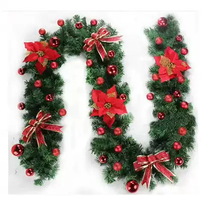 Christmas rattan bar 2 7 meters encrypted window pendant Christmas tree ornament wreath door hanging package scene cloth