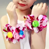 Колокольчик, браслет, детские блестки для ногтей для детского сада, цветок на запястье