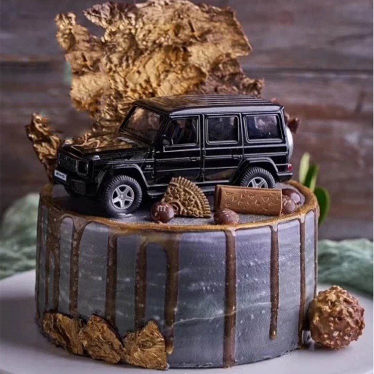 Alloy Off-road Car Jeep Boy God Cake Swing Piece Car Birthday Cake Decoration Plug-in Craft Gift Hem Dress Dress
