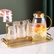 Light Extravagant Water Cup Tea Set Home Living Room Tea Cup Kettle Suit Hospitality for guests Drink glass Cup Family dress