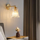 Nordic Bedside Wall Lamp American Retro Style Brass Light Luxury Glass Lamp Modern Minimalist Bathroom Bathroom Mirror Headlight