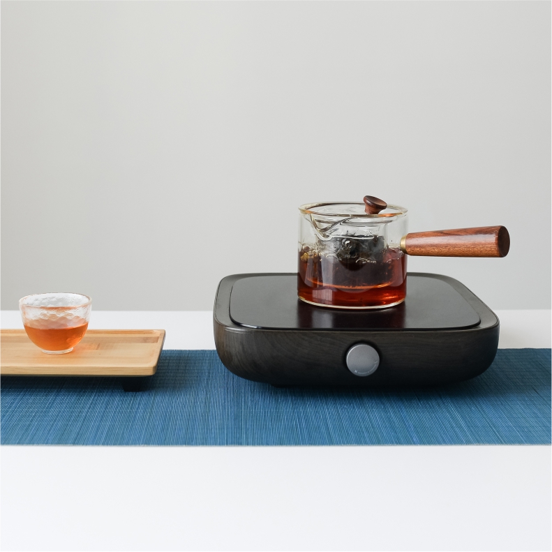 Cooking pot heat resistant high temperature resistant glass transparent solid wood tea pu - erh tea kungfu tea set filter teapot side handle