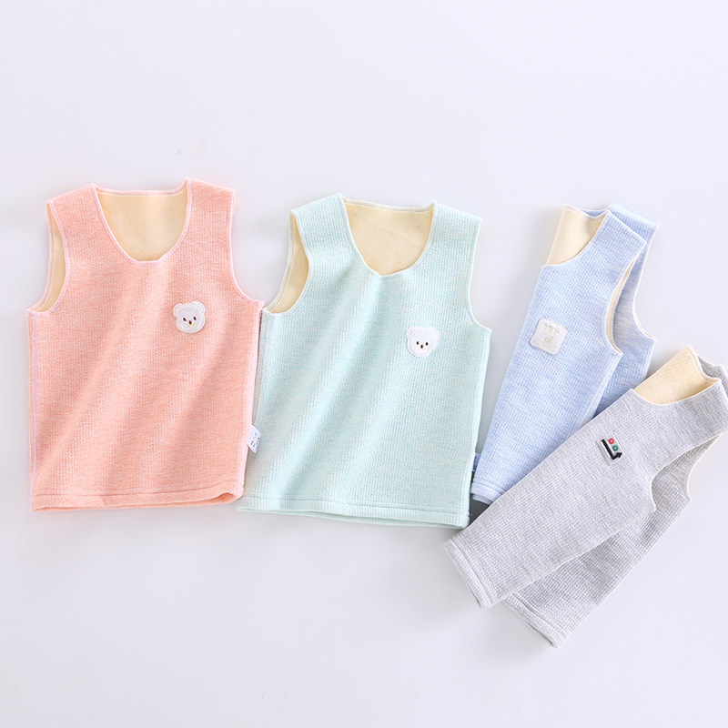 Baby Waistcoat Plus Suede Male Newborn Winter Thickening Kan Shoulder 0 1 Year Old Female Baby Vest Warm And Pure Cotton Winter Clothing