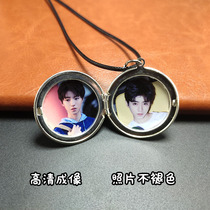 Can put photo necklace DIY custom picture box Flip pendant male and female couple classmates creative birthday gift