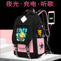 Childrens light schoolbag fashion trend Primary School junior high school students shoulder bag net red luminous large capacity backpack women