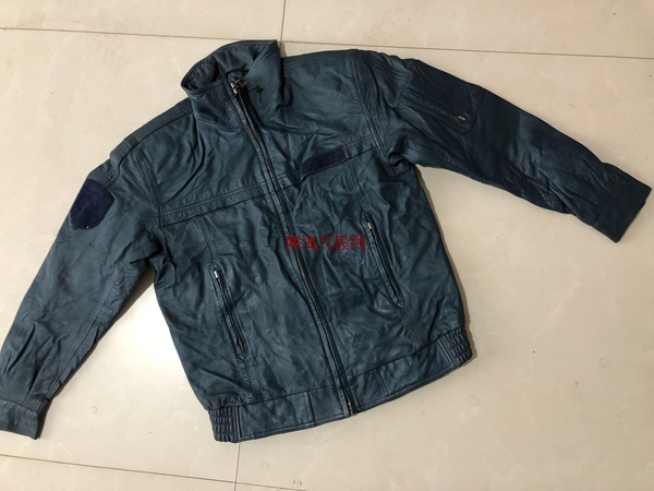 Handed over the old leather coat blue Mountain lamb leather jacket and sheepskin jacket