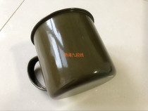 Stock 65 style mouth cup grass green mouth cup 9 cm enamel mouth cup enamel tea cylinder
