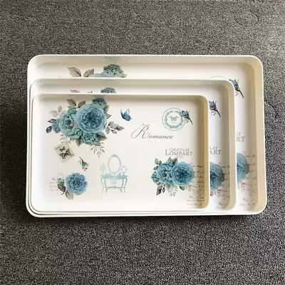 Tray rectangular European style household water cup tea tray fruit plate dinner plate creative storage and finishing plate tea water tray
