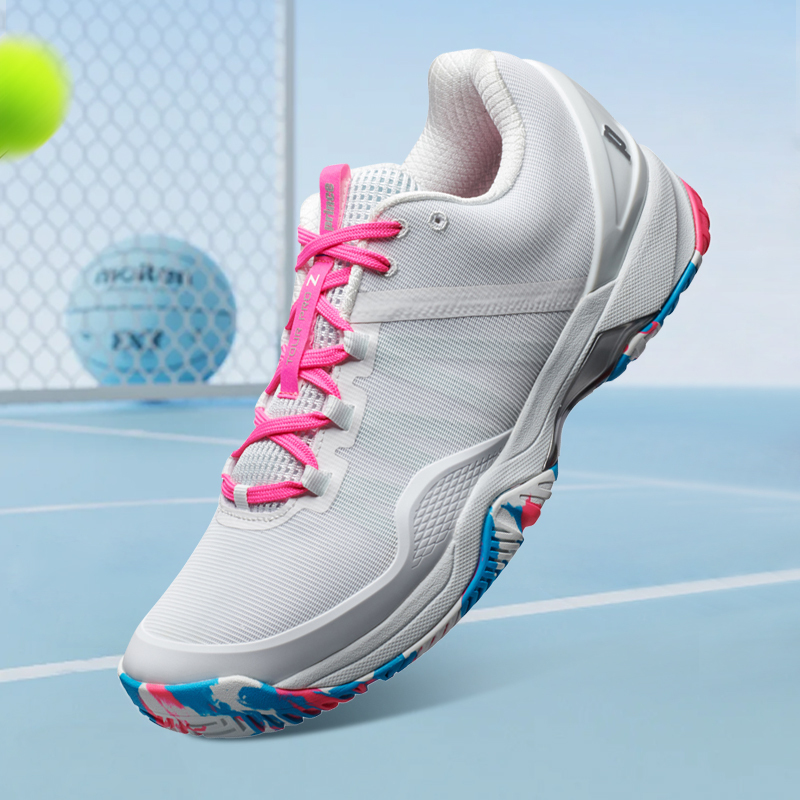 Prince Professional Tennis Shoes, Sports Shoes, Men's and Women's Models, Wear-Resistant, White Shoes with Two-Color Shoelaces