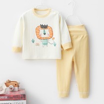 Autumn and winter new childrens high-waisted underwear set baby high waist Belly Belly autumn clothes autumn trousers for men and women warm home clothes