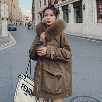 Parker clothing 2021 new womens winter clothing Korean version of loose bf tooling jacket ins Hong Kong wind explosion cotton-padded clothing