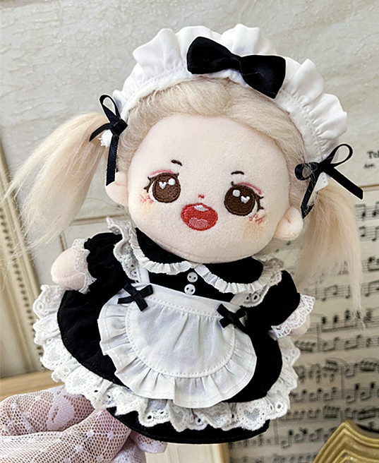 15cm Cotton Doll Clothes Classic Three-Color Maid Outfit Four-Piece Set