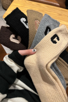 Autumn Winter Big C Sox Children Thickened Cashmere Midbarrel Socks Ins Chauts Nets Red warm and long socks Pile Socks Socks