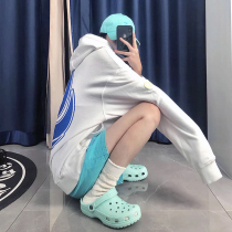 Spring and summer new turn outside wearing accessories shorts Socks Personality Printed Net Red Tides Hitch Socks Womens Pure Cotton Sports Socks