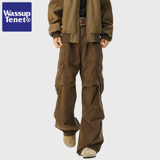 Wassup Tenet Workwear Belt New Straight-Leg Pants Men's Autumn Couple Loose Retro Casual Long Pants