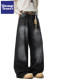 Wassup Tenet American Retro Washed Vintage Whiskered Jeans for Men, Autumn Trendy Brand Straight Loose Long Pants