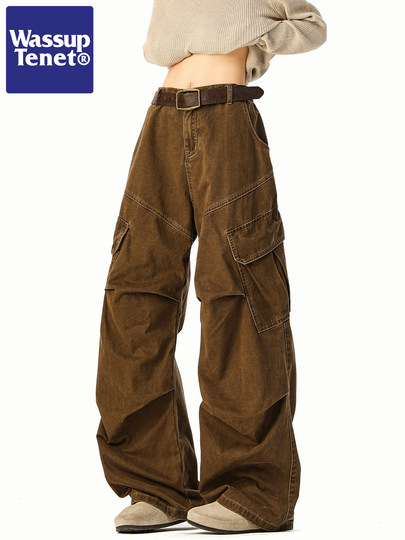 Wassup Tenet American-Style Heavy-Duty Large Pocket Cargo Pants for Men, Autumn 2025 New Loose Casual Long Pants