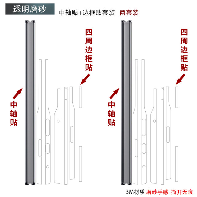 ເຫມາະສໍາລັບ vivoxfold / vivoxfold2 / 3 folding screen ໂທລະສັບມືຖື hinge film 3m ລວມສີທັງຫມົດ ຮູບເງົາສີ ໂປ່ງໃສ carbon fiber frame ຮູບເງົາປ້ອງກັນ vivoxfold + / 3pro ແກນສູນກາງສະຕິກເກີ