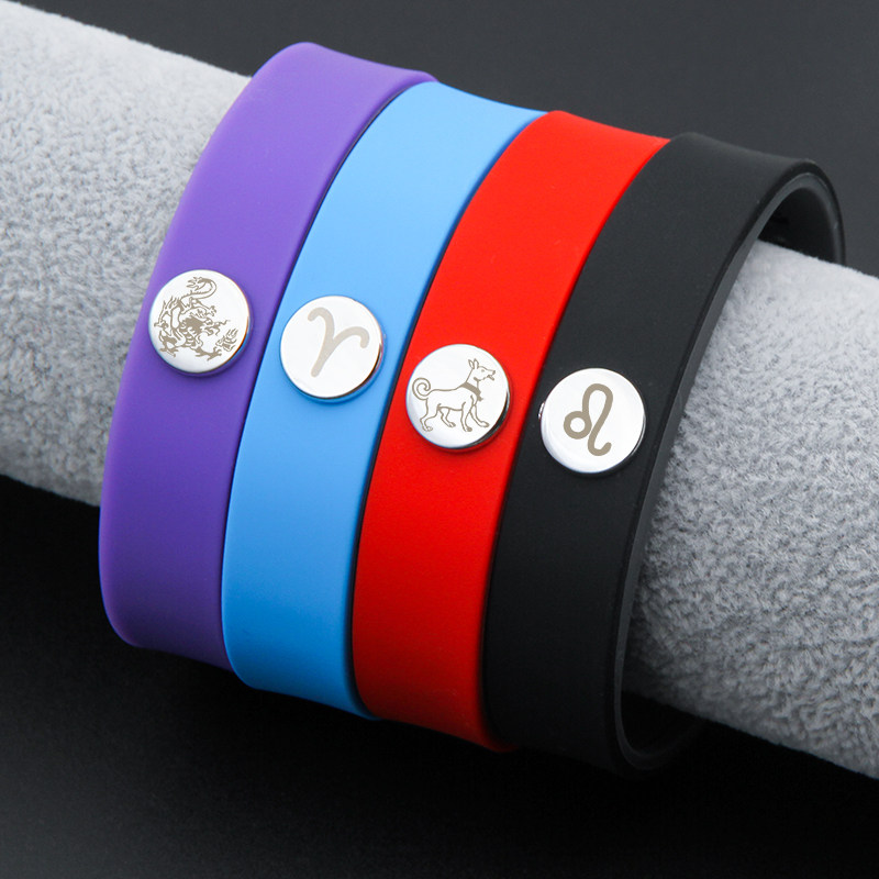 Custom bracelet Constellation Zodiac Silicone Sports Bracelet Diy Lettering Couples Bracelet Negative Ion Basketball Hand Wristband 