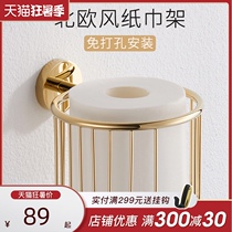 Non-perforated tissue holder Roll paper toilet paper storage toilet toilet toilet Wall-mounted toilet paper box Toilet paper