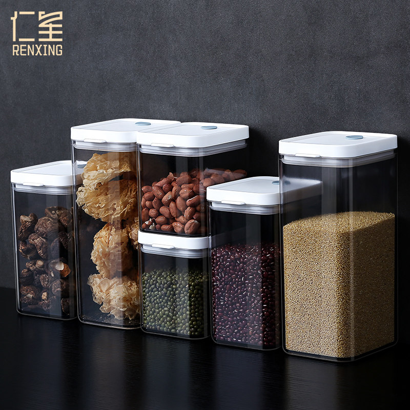 Large Number of transparent kitchenette Hermetic Tank Plastic Five Grain Cereals Storage Tank Home Noodle Jars Milk Powder Food Intake Box