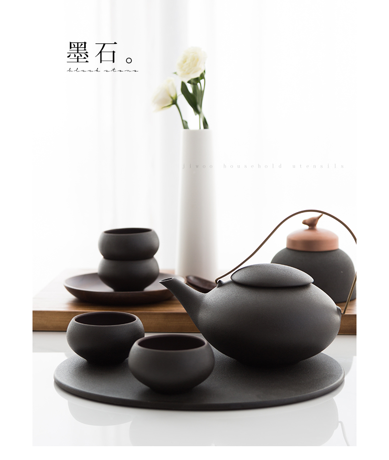 The content coarse pottery suit household jingdezhen ceramic teapot teacup tea contracted household kung fu tea set