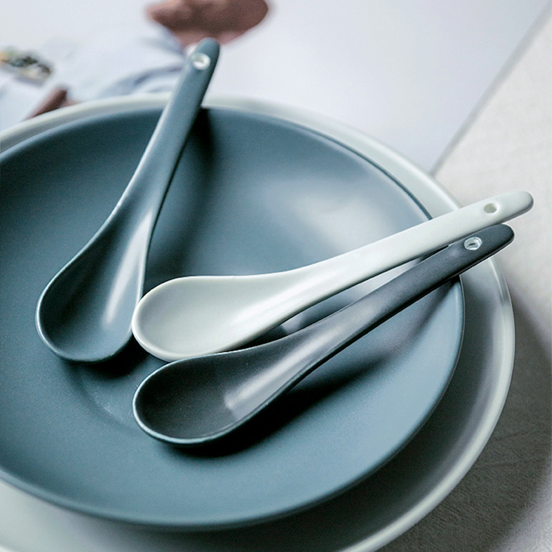 Spoon High Face Value Home Nordic Ceramic Meal Spoon Creative Soup Spoon Small Rice Spoon Brief Sweet Spoonful Spoon Spoon Spoon Soup Spoon