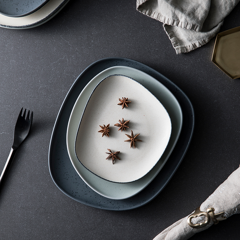 The content Japanese household dessert plate creative ceramic plate flat pastry dish dish dish dessert dishes