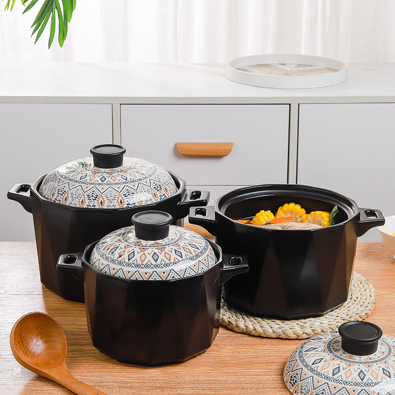 Home Day Style Special High Temperature Resistant Gas Gas Gas Cooker Heat Resistant Ceramics Small Number Saucepan Stockpot Saucepan Sand Pot Casserole Saucepan
