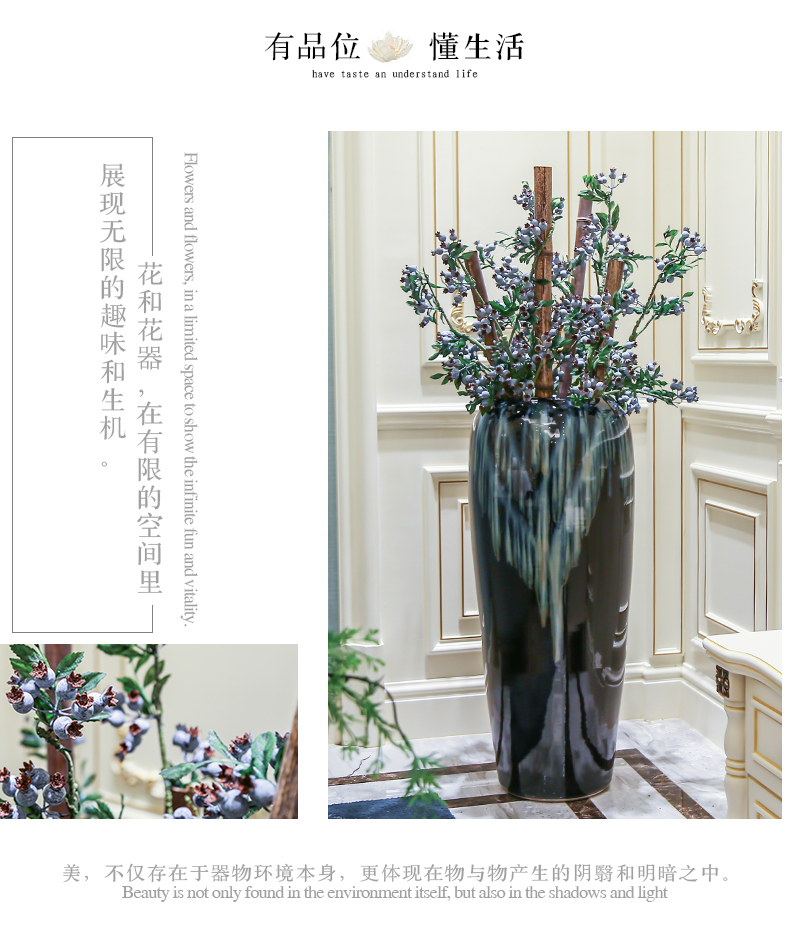 Jingdezhen ceramic vase of large European I and contracted sitting room of dry flower arranging hotel villa decoration furnishing articles