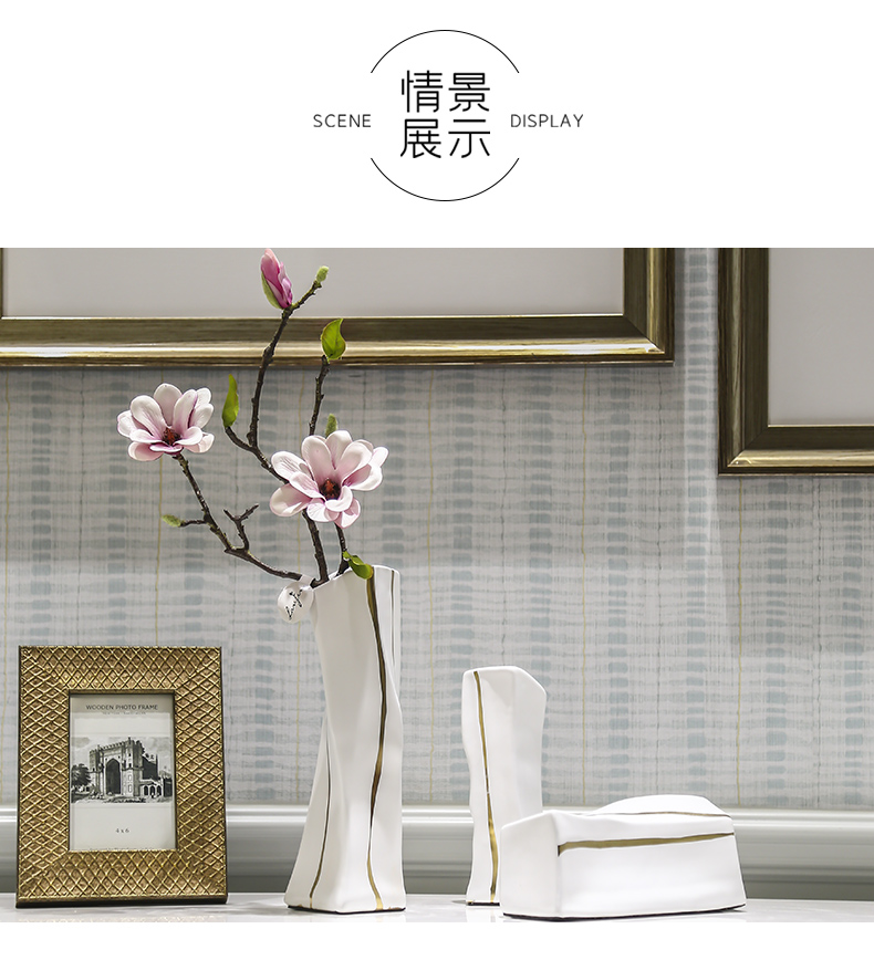 I and contracted ceramic flower vase continental creative living room table dry flower, Nordic home furnishing articles