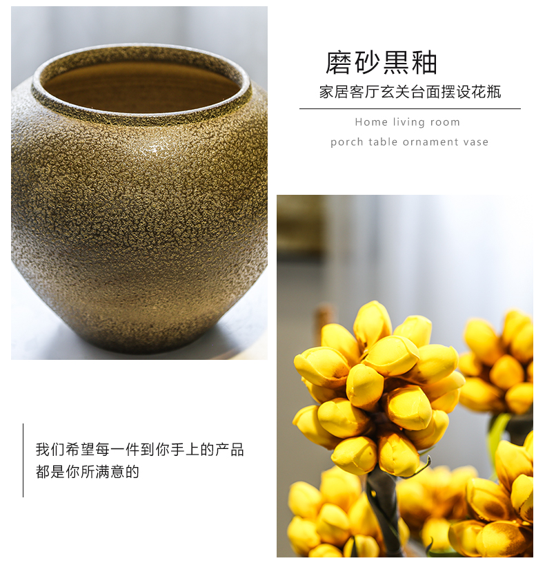 Jingdezhen coarse pottery mesa of the sitting room decorate vases, flower, flower implement simulation flower restoring ancient ways suit furnishing articles ceramic decoration