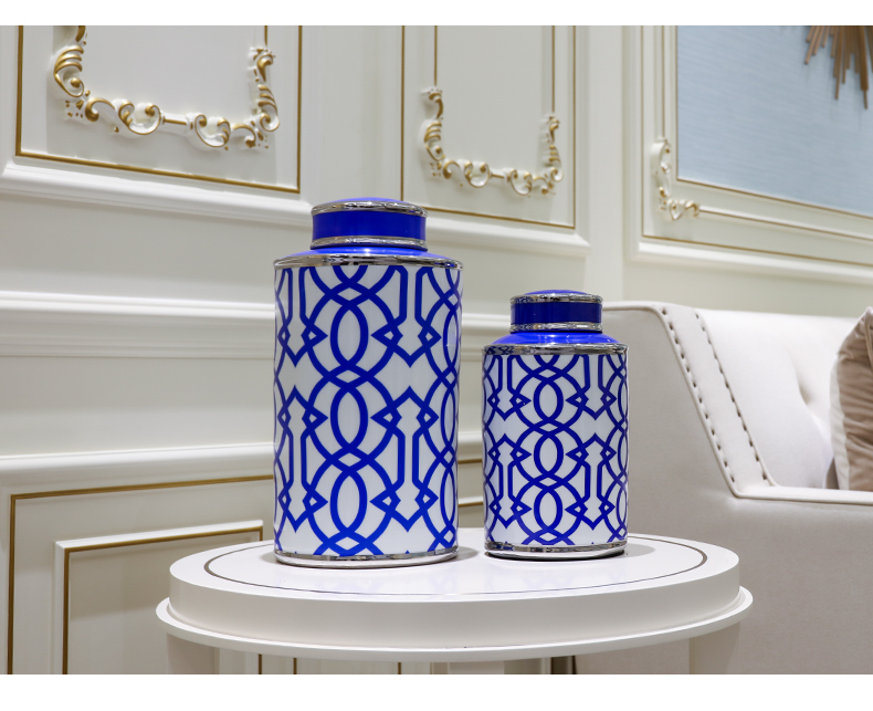 New Chinese style the general pot of furnishing articles light European - style key-2 luxury ceramic piggy bank vase decoration of TV ark, wine table flower receptacle