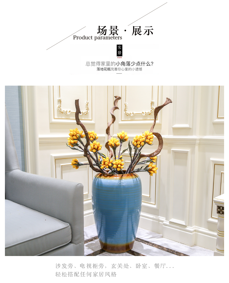 Jingdezhen European vase landing large vases, flower arranging ceramic flower implement home furnishing articles, the sitting room porch decoration