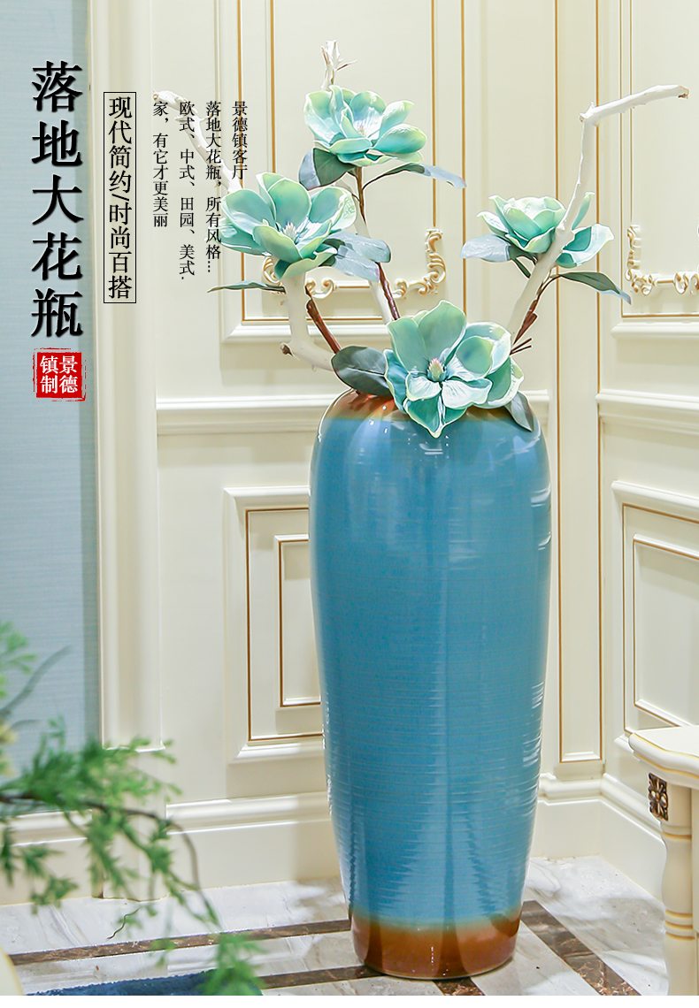 Jingdezhen ceramic flower arranging furnishing articles contracted sitting room of large vase modern creative window dry flower decoration decoration