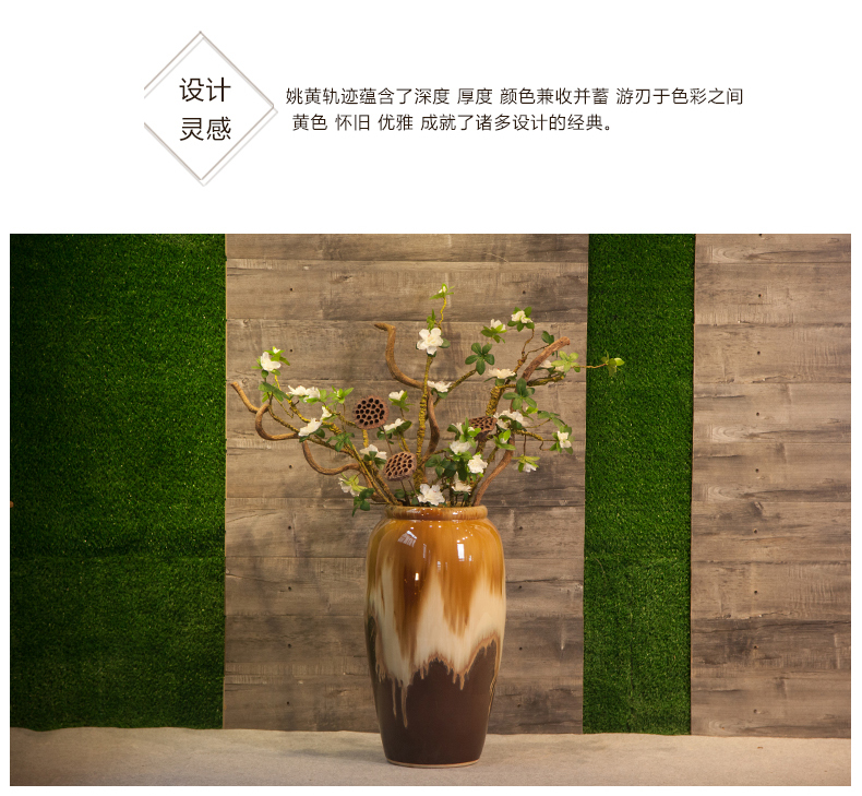 Restaurant floor of sitting room villa large vase study flower vases, flower implement ceramic decorations hotel furnishing articles