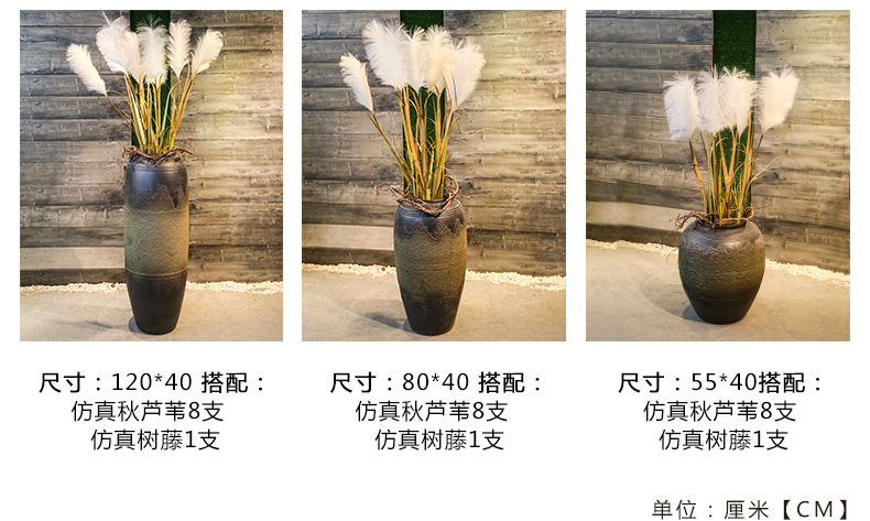 Jingdezhen coarse pottery vases, flower implement pot sitting room adornment is placed decoration household landing simulation flower arranging flowers