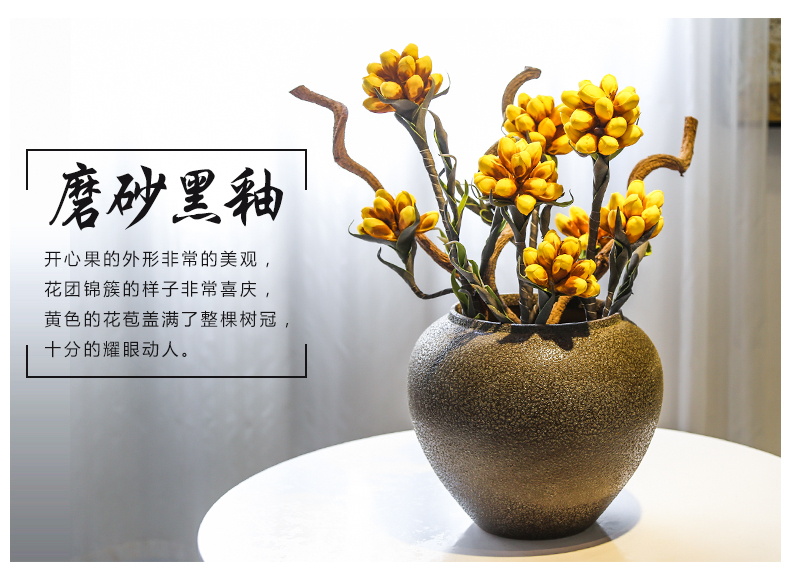 Jingdezhen coarse pottery mesa of the sitting room decorate vases, flower, flower implement simulation flower restoring ancient ways suit furnishing articles ceramic decoration