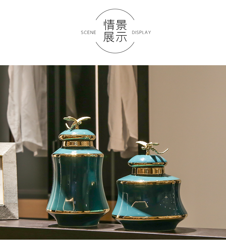 Jingdezhen dining - room of Europe type ceramic vase sitting room porch decoration light field between example excessive wind mesa furnishing articles