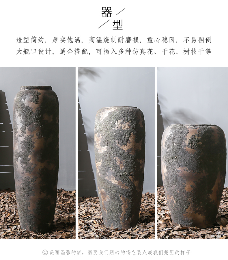 The Big vase furnishing articles sitting room ground insert do old coarse pottery vase household ceramic POTS furnishing articles of handicraft ornament