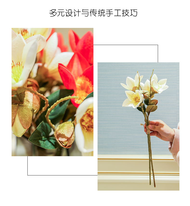 Simulation of kapok single flowers, silk flowers sitting room tea table decoration bedroom a bouquet of silk flowers, floral decorations