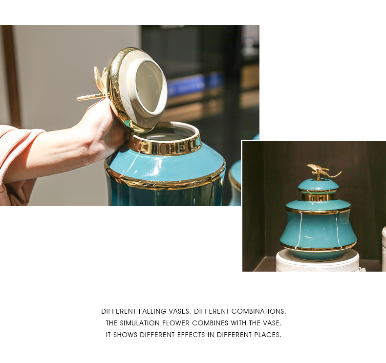 Jingdezhen dining - room of Europe type ceramic vase sitting room porch decoration light field between example excessive wind mesa furnishing articles