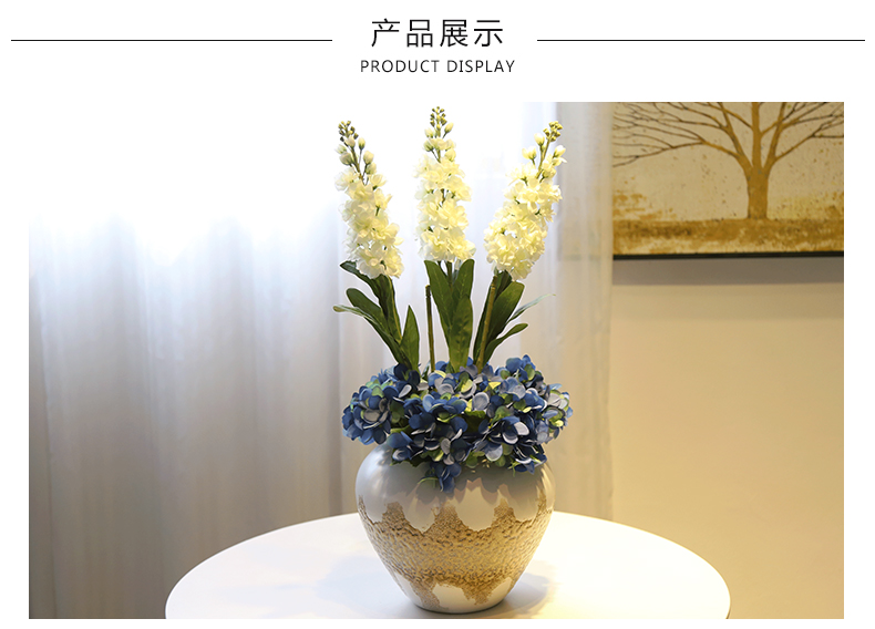 Jingdezhen ceramic creative place of the sitting room TV ark, wine field suit vase flower flower implement household decoration