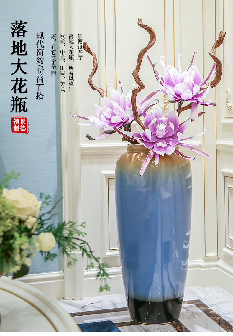 Jingdezhen ceramic vase of large sitting room villa flower arranging dried flower adornment furnishing articles I and contracted flower arranging flowers