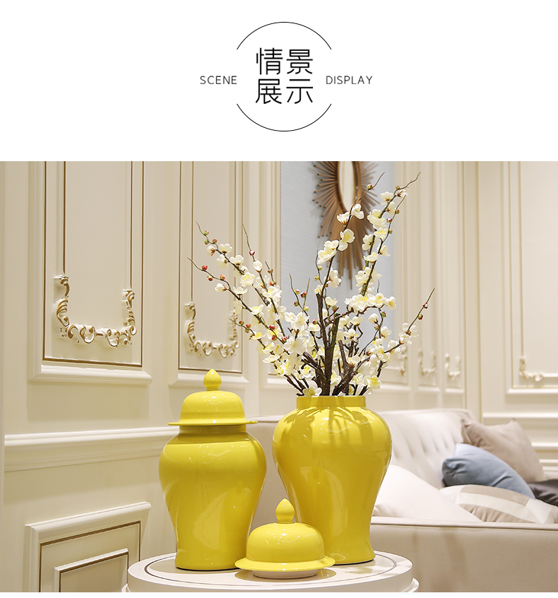 New Chinese style general as cans ceramic vase sitting room porch restaurant bedroom adornment simulation flower decoration furnishing articles