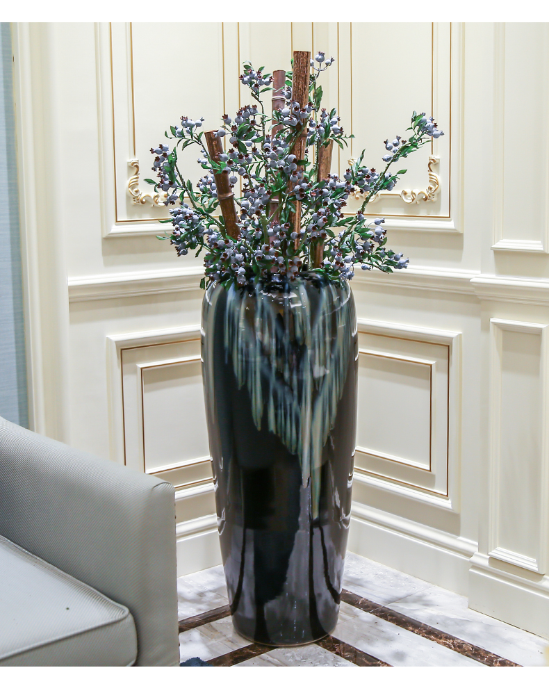 Jingdezhen ceramic vase of large European I and contracted sitting room of dry flower arranging hotel villa decoration furnishing articles