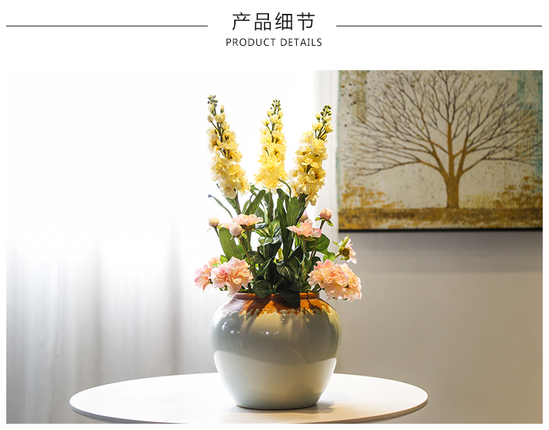 Jingdezhen rural mesa vase sitting room furniture furnishing articles table flower flower art simulation flowers decorate the desktop