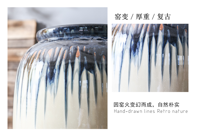 Coarse pottery jingdezhen hotel restoring ancient ways of large POTS ceramic flower vases, flowers simulation flower, adornment is placed